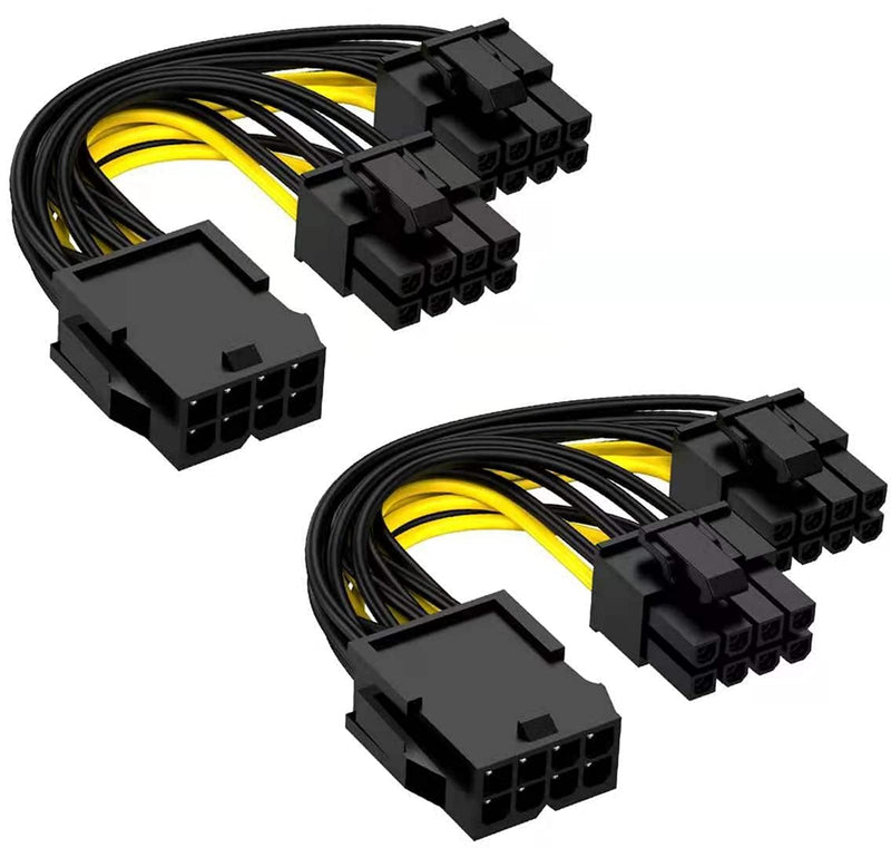  [AUSTRALIA] - pingping GPU VGA PCIe 8 Pin Female to Dual 8 Pin (6+2) Male PCI Express Adapter Splitter Power Cable 18AWG 9 inch(2 Pack)