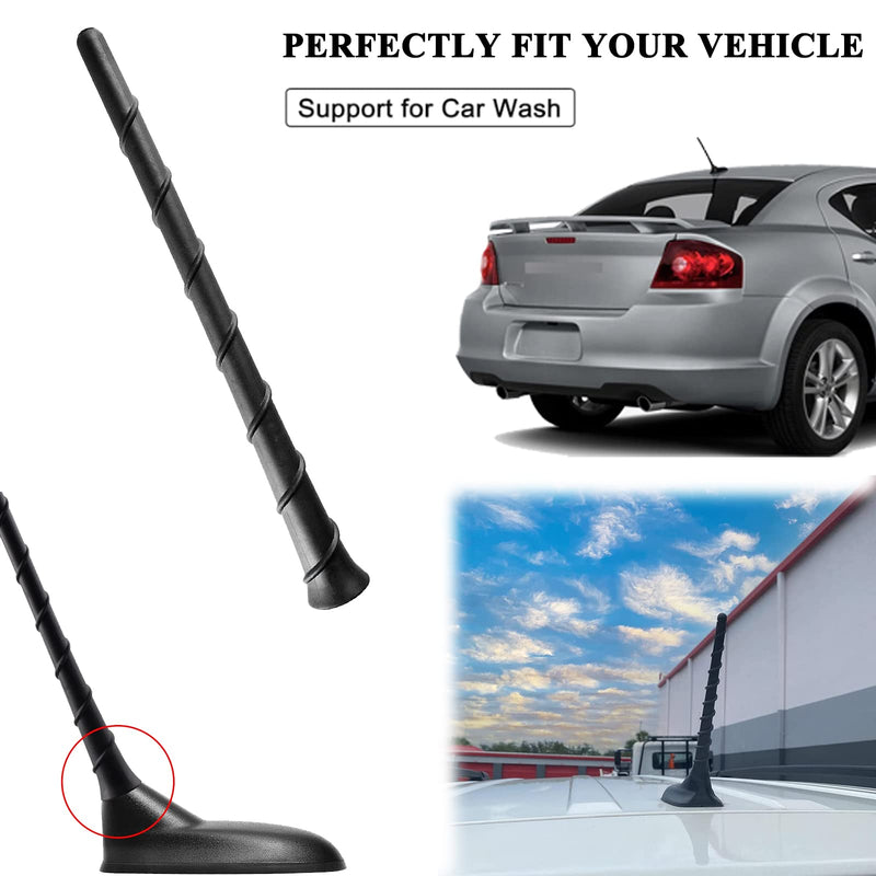 [AUSTRALIA] - E-Vniko 8'' Inch Roof Antenna Mast Compatible for 2011-2022 Jeep Cherokee Grand Cherokee Dodge Durango Dart Journey Chrysler 200 Replacement Back Rubber Car Antenna 5091100AA 68297936AA