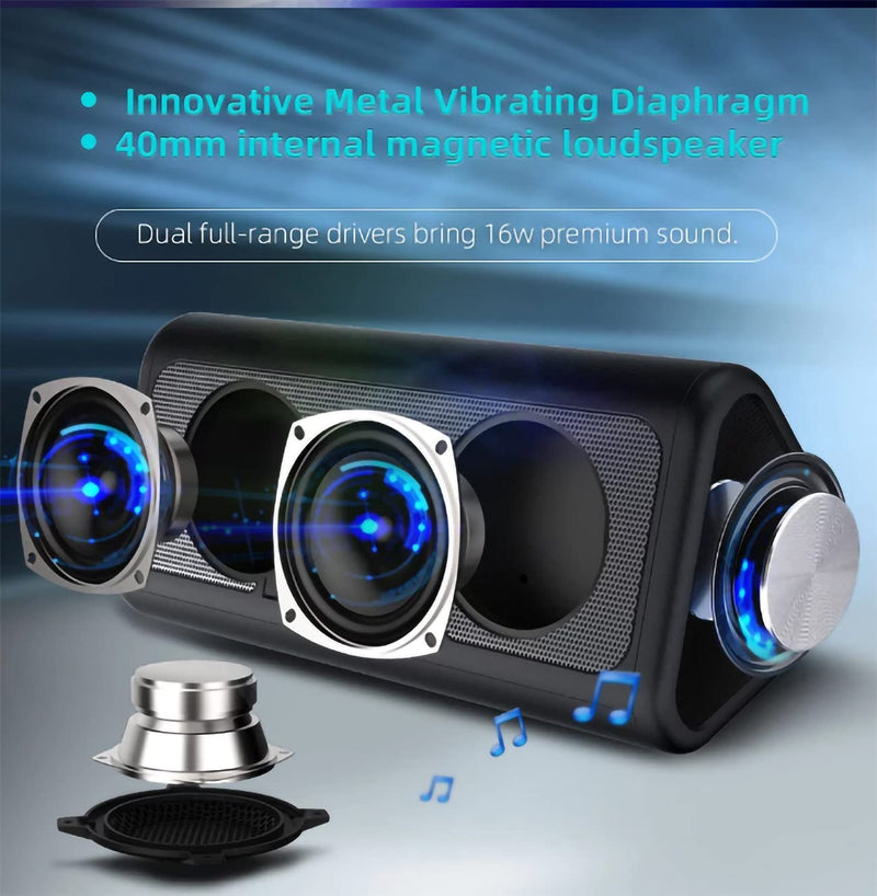  [AUSTRALIA] - Bluetooth Wireless Charging Speaker Dock Station, NE100 Premium Stereo Sound Super-Bass Speaker, 3 in 1 Audio Player with Built-in Mic for Handsfree Calls Compatible with iPhone and Samsung Phones