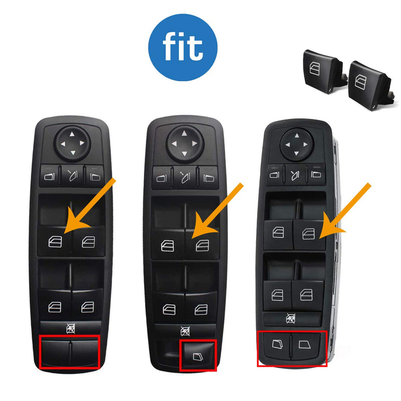 Moonlinks for Mercedes Benz ML GL R Class Window Switch Button Covers, Front Left and Right Window Switch Repair Button Caps（Fits Mercedes Benz W164 2006-2011,X164 2007-2012,W251 2006-2012,2 Pieces） - LeoForward Australia