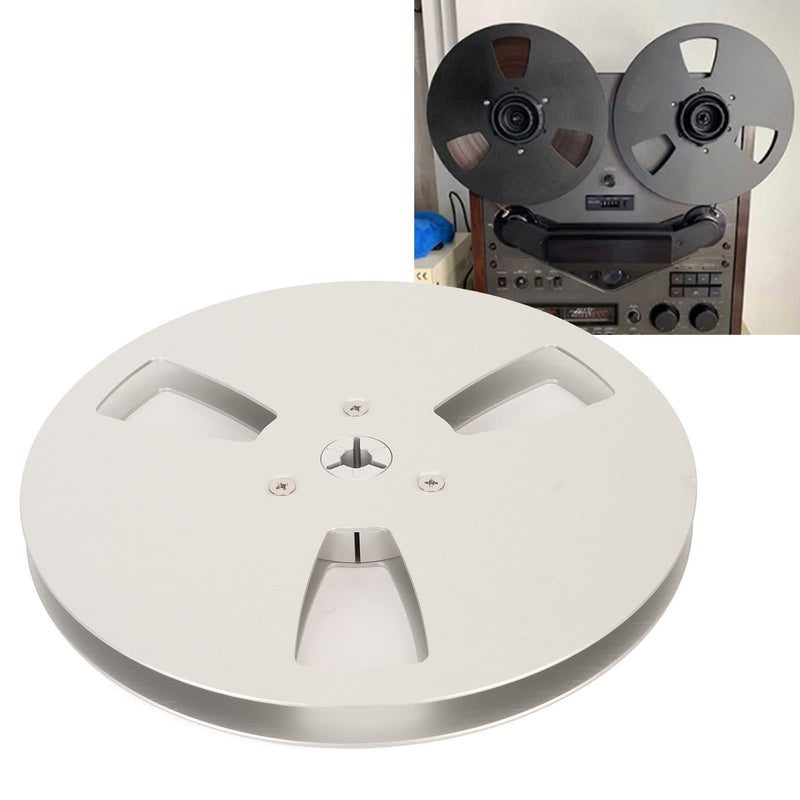  [AUSTRALIA] - 1/4 7 Inch Take Up Reel to Reel Small Hub, 7inch 3 Holes Aluminum Alloy Opening Empty Reel for Eeel to Reel Tape Machines, Universal Open Reel Takeup Reel (Silver) Silver