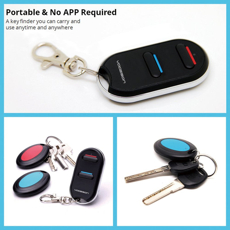 Key Finder,VODESON Wireless Key Tracker,Item Tag Locator,Beeper Alarm Tracking Device,Easy to Use Suitable for The Elderly,Find Keys,Keychain,Wallet,TV Remote Control,Phone,Pet Cat -No APP Required 2 Receivers - LeoForward Australia