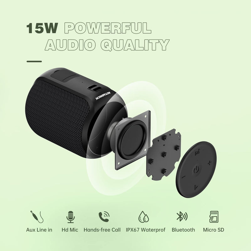  [AUSTRALIA] - Bluetooth Speakers,Portable Wireless Speaker with 15W Stereo Sound, Active Extra Bass, IPX6 Waterproof Shower Speaker, TWS, Portable Speaker for Party Beach Camping