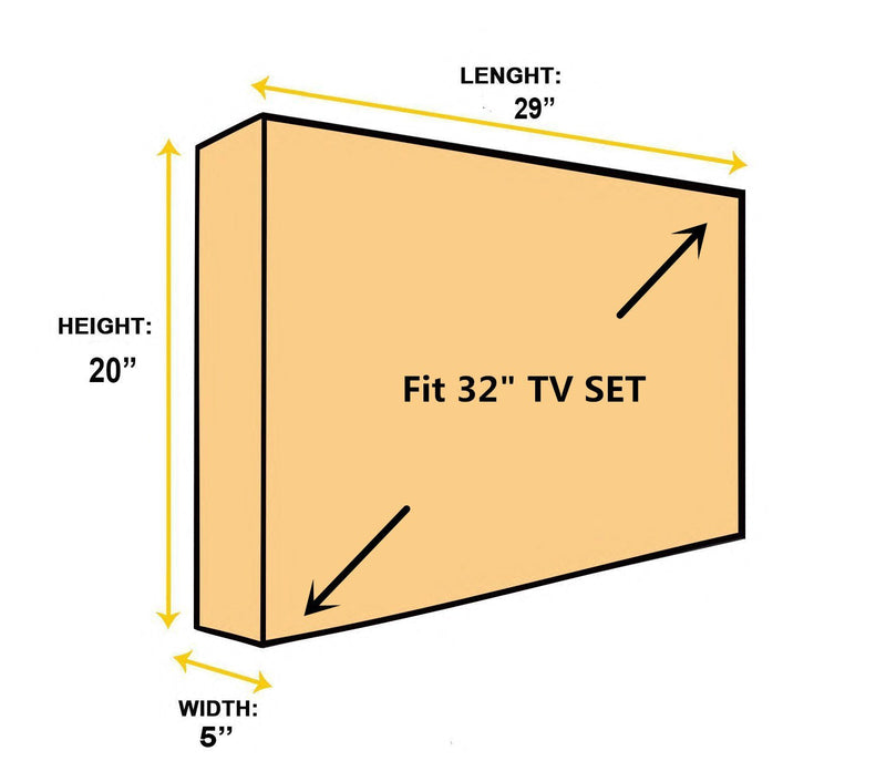  [AUSTRALIA] - A1Cover Outdoor 32" TV Set Cover,Scratch Resistant Liner Protect LED Screen Best-Compatible with Standard Mounts and Stands (Tan) 32" Tan