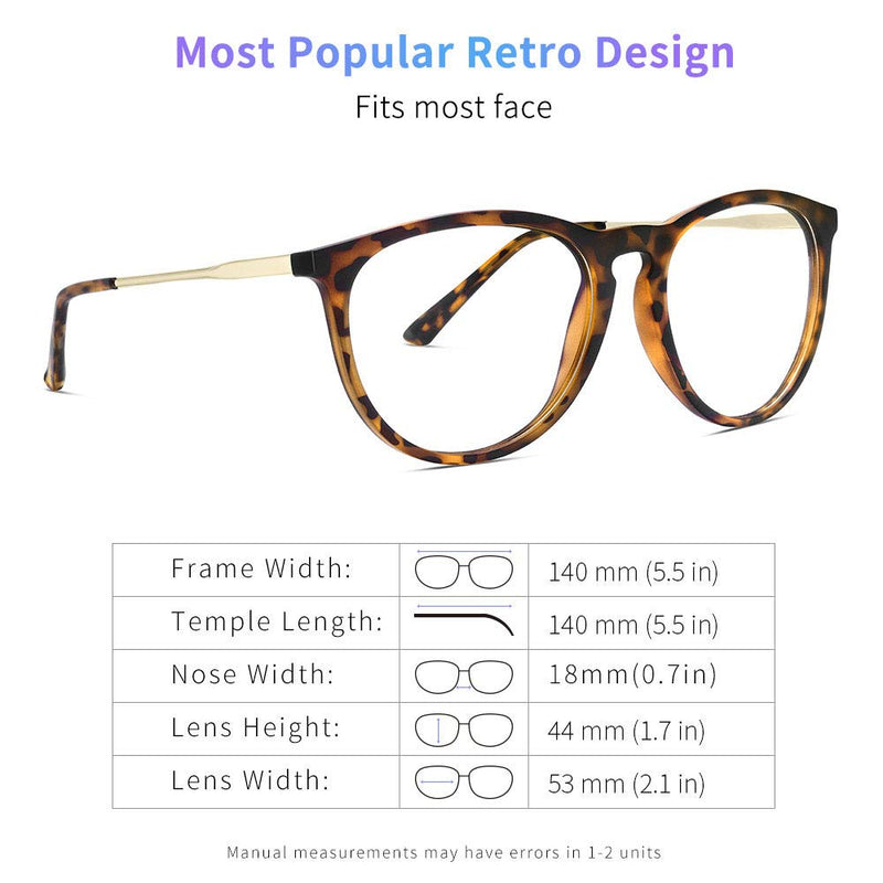 Blue Light Blocking Glasses for Women Men, Yaroce Anti Glare UV Digital Eye Strain Computer Glasses, Stylish Round Blue Blocker Gaming Glasses - Tortoise Frame - LeoForward Australia