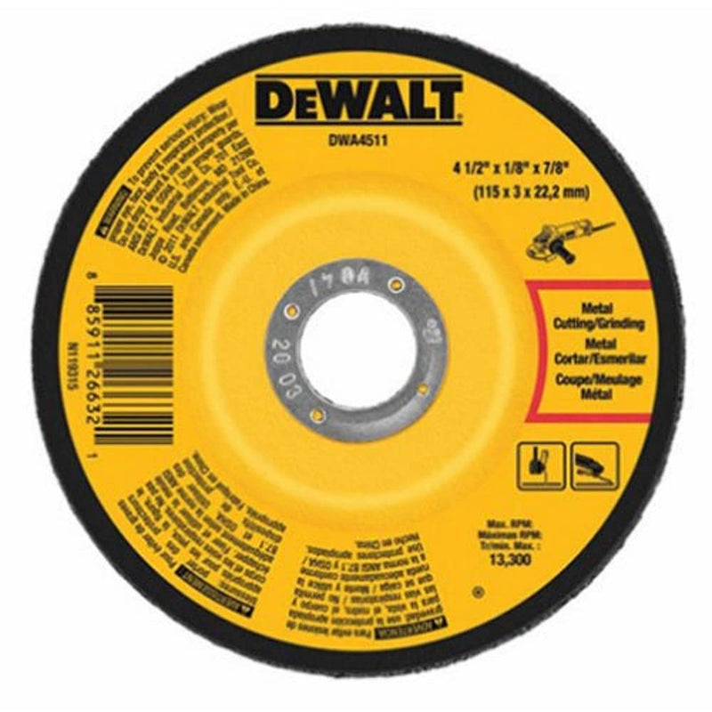  [AUSTRALIA] - DEWALT DWA4511 Metal Grinding Wheel, 4-1/2-Inch x 1/8-Inch x 7/8-Inch