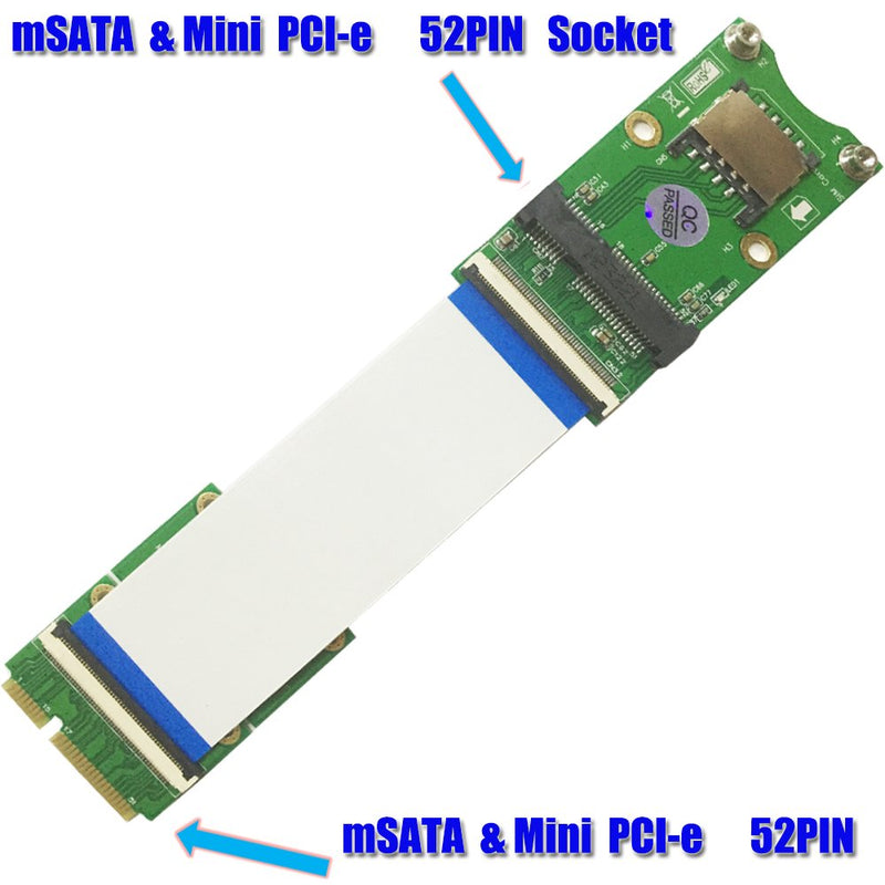 Mini PCI-E x mSATA Flexible Extender Cable with SIM Card Slot - LeoForward Australia