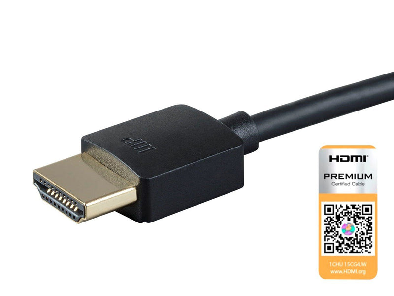 Monoprice High Speed HDMI Cable - 2 Feet - Black| Certified Premium, 4K@60Hz, HDR, 18Gbps, 36AWG, YUV, 4:4:4 - Ultra Slim Series (124183) 2ft 1 Pack - LeoForward Australia