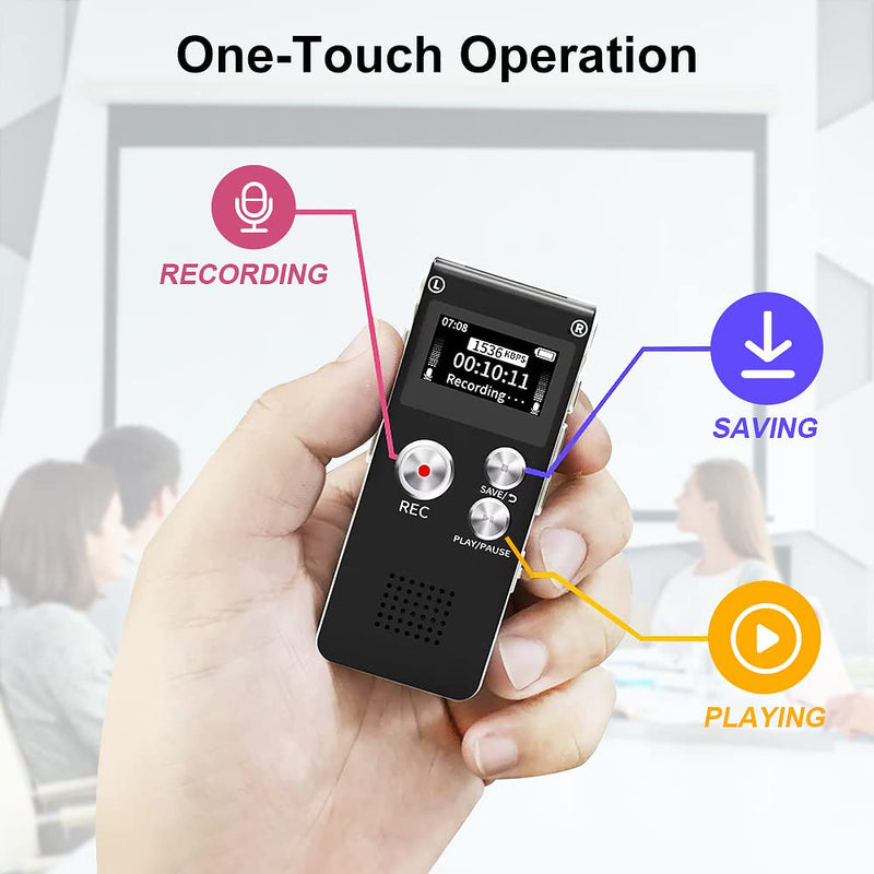  [AUSTRALIA] - 32GB Digital Voice Activated Recorder - Voice Recorder with Playback - Portable Tape Recorder Audio Recording Device with Noise Reduction Audio Recorder for Lectures Meetings 32G