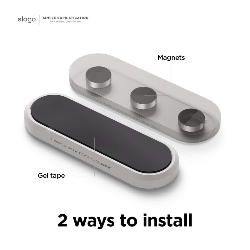  [AUSTRALIA] - elago Magnetic Cable Management Buttons, Magnetic Cable Holder, Organize 3 Cables, Powerful Magnets, Reusable Sticker Attaches to Surface, Desk Organization (White) White