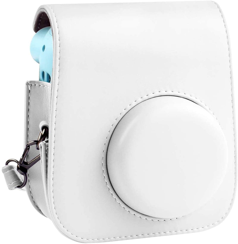  [AUSTRALIA] - Protective & Portable Case Compatible with Fujifilm Instax Mini 11 Instant Camera with Accessories Pocket and Adjustable Strap. (Ice White) Ice White