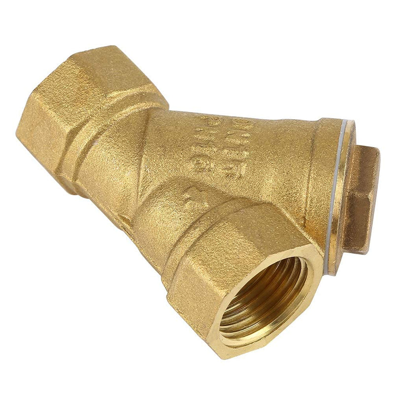  [AUSTRALIA] - Filter Valve Connector, 1/2" BSPP Female Thread Y Shaped Brass Strainer Filter Valve Connector Forged Brass Y-Strainer for Water Oil Separation