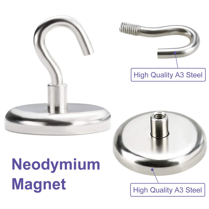 100LBS Heavy Duty Magnetic Hooks, Strong Neodymium Magnet Hook for Home, Kitchen, Workplace, Office and Garage- 12pack E32-12P 100LB - LeoForward Australia