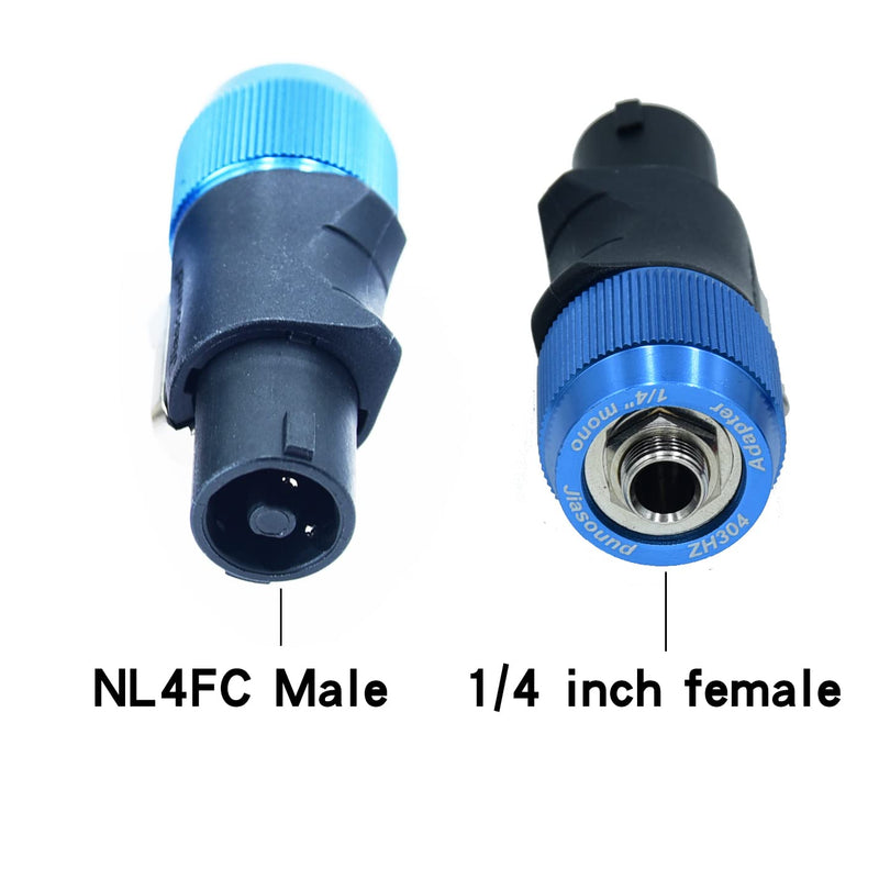  [AUSTRALIA] - Speakon to 1/4 Adapter na4ljx Connector Upgraded 1/4" inch ts Jack Female to NL4FC Male Converter are for Converting Cable to NL4FC Plug for pa dj Speaker/Amplifier/Mixer (Adapter - 4PCS) Adapter - 4PCS