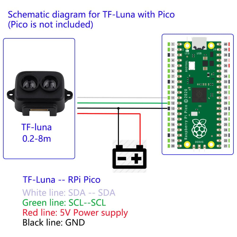  [AUSTRALIA] - Wishiot TF-Luna LiDAR Range Finder Sensor 0.2m-8m Single-Point Ranging Module UART/I2C 5V with 6Pin Terminal to Dupont Cable for Arduino/RPi Pico/Pixhawk/WiFi_Lora_32