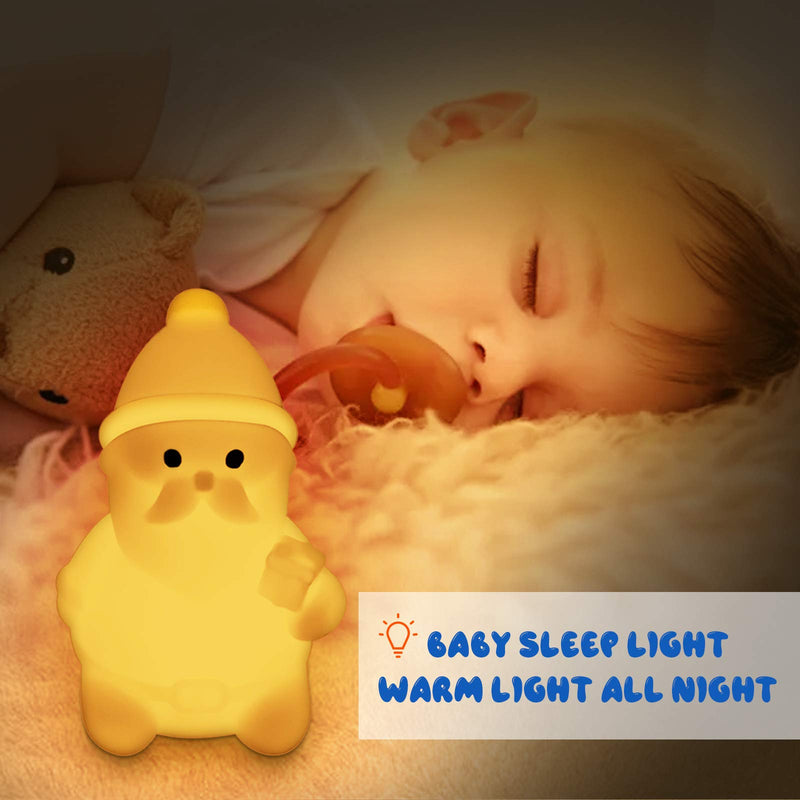  [AUSTRALIA] - Baby Night Light，Christmas Light Gift with Safety and Durable Light for Santa Claus Shapes, Bedroom Soothing Sleeping Kids Nightlight(Colorful)