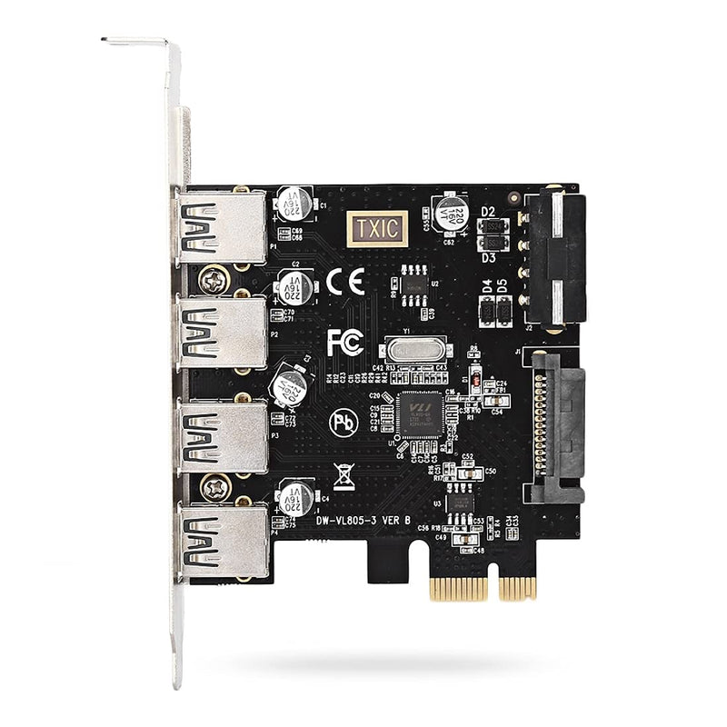  [AUSTRALIA] - JSER 4 Ports PCI-E to USB 3.0 HUB PCI Express Expansion Card Adapter 5Gbps for Motherboard