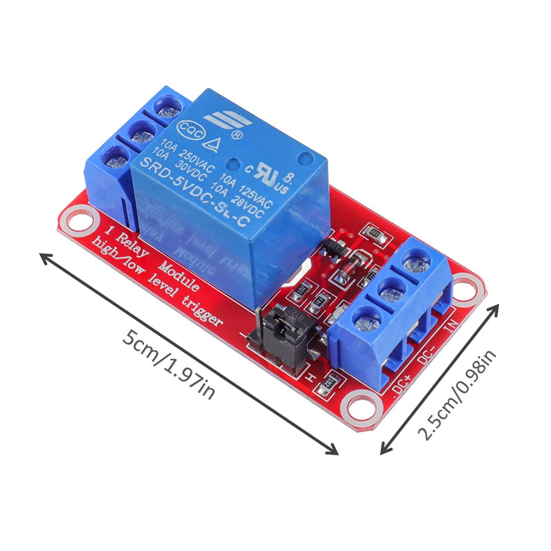  [AUSTRALIA] - HUAREW 5V 1 Channel Relay Module with Optocoupler Isolation Supports High and Low Level Triggering (Pack of 10)