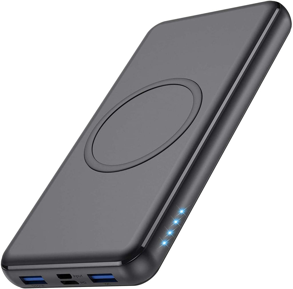  [AUSTRALIA] - Ekrist Wireless Portable Charger Power Bank, PD 26800mAh Quick Cell Phone Wireless Charging, 2 Input+4 Output QC3.0 External Power Delivery USB-C Battery Pack Compatible with iPhone 12/11, Samsung