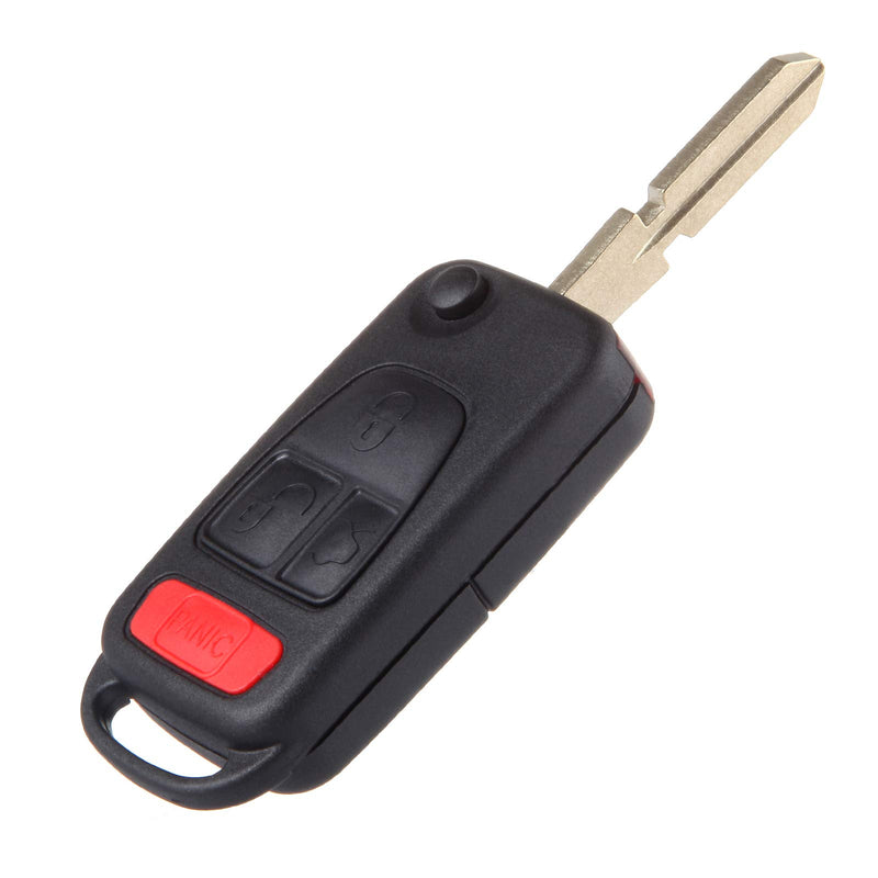 ROADFAR 2107601306 4 Buttons Keyless Entry Remote Car Key Fob 1pc Shell Case Uncut Replacement fit for Mercedes Benz 1994-2005 - LeoForward Australia