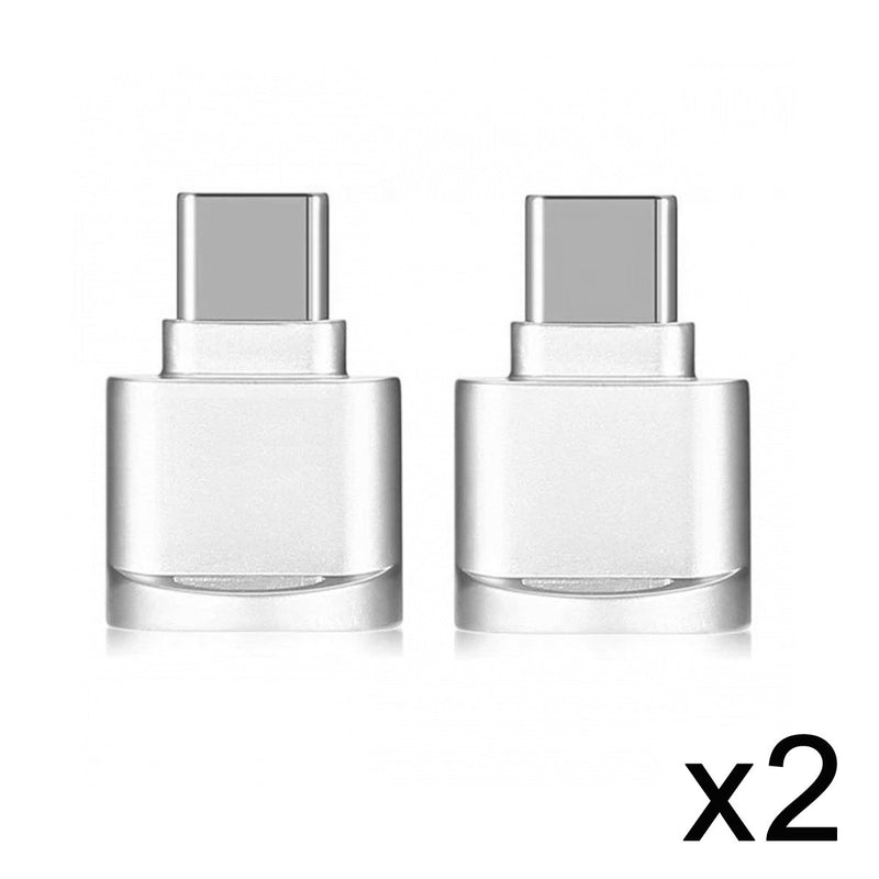  [AUSTRALIA] - Cablecc 2pcs USB 2.0 Type C USB-C to Micro SD SDXC TF Card Reader Adapter for Cell Phone
