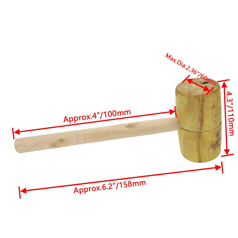  [AUSTRALIA] - Bitray Wood Hammer Cross-stitch Mold Wood Mallet Wood Barrel Shaped Mallet Woodworking Hand Tool