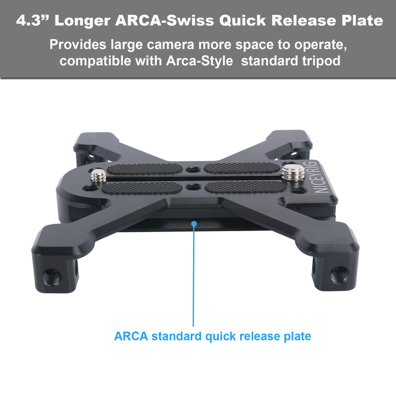  [AUSTRALIA] - NICEYRIG Quick Release Plate for Arca-Swiss Standard Applicable for Large DSLR and Mirrorless Camera, with Four Feet Stabilty Support - 520