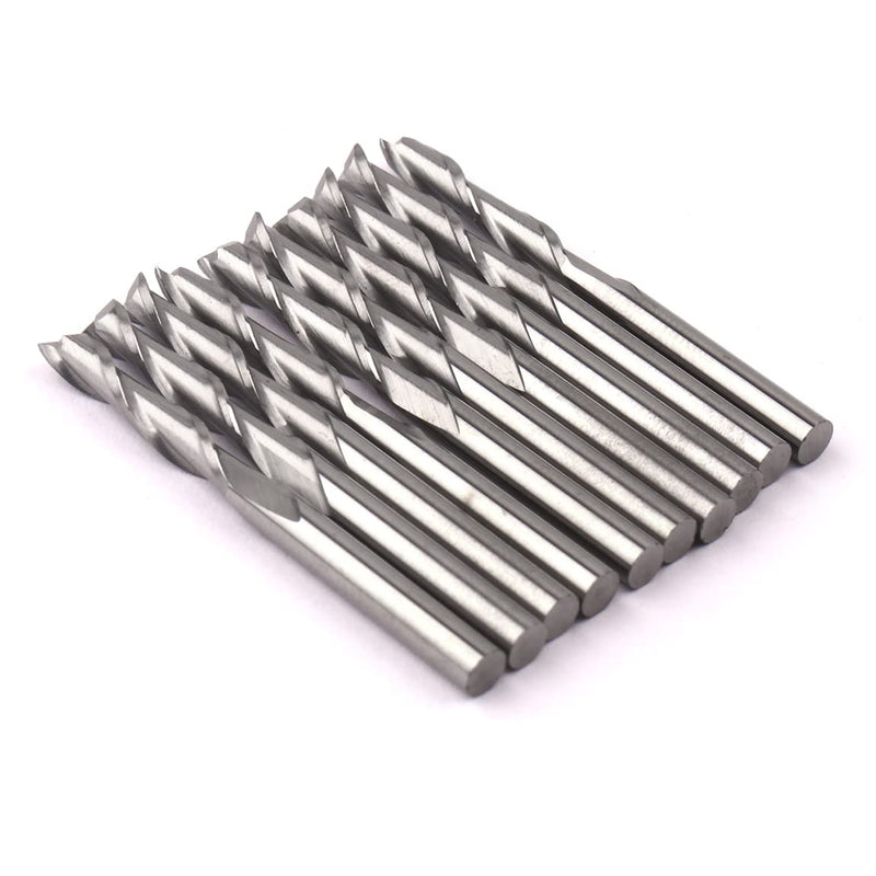  [AUSTRALIA] - CBRIGHT 10pcs End Mill CNC Router Bits, 1/8" 3.175mm Shank 3mm Cutting Edge Milling Cutter Engraving Cutter including End Mill CNC Router Bits (10pcs Flat Head) 10 x Flat Head