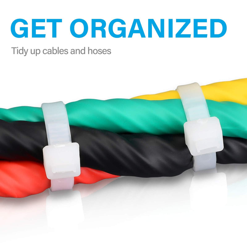  [AUSTRALIA] - 100pcs Heavy Duty Cable Zip Ties 16 inch, Premium Plastic Strong Large Zip Ties, Self-Locking Nylon Tie Wraps for Indoor and Outdoor, White