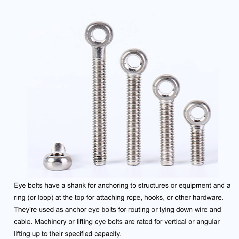  [AUSTRALIA] - MroMax M16 x 60mm Machinery Shoulder Swing Lifting Eye Bolt 304 Stainless Steel Metric Thread 1pcs M16*60