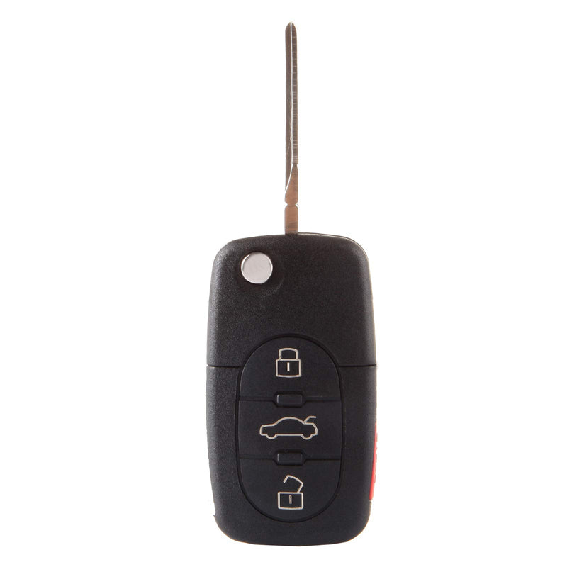 ROADFAR 4 Buttons Keyless Entry Remote Flip Key Fob Shell CASE Uncut Replacement fit for Audi A6 2002-2011 2007-2012 for Audi A4 for Audi A4 Quattro 2006-2012 Pack of 1 4D0837231P-1 - LeoForward Australia