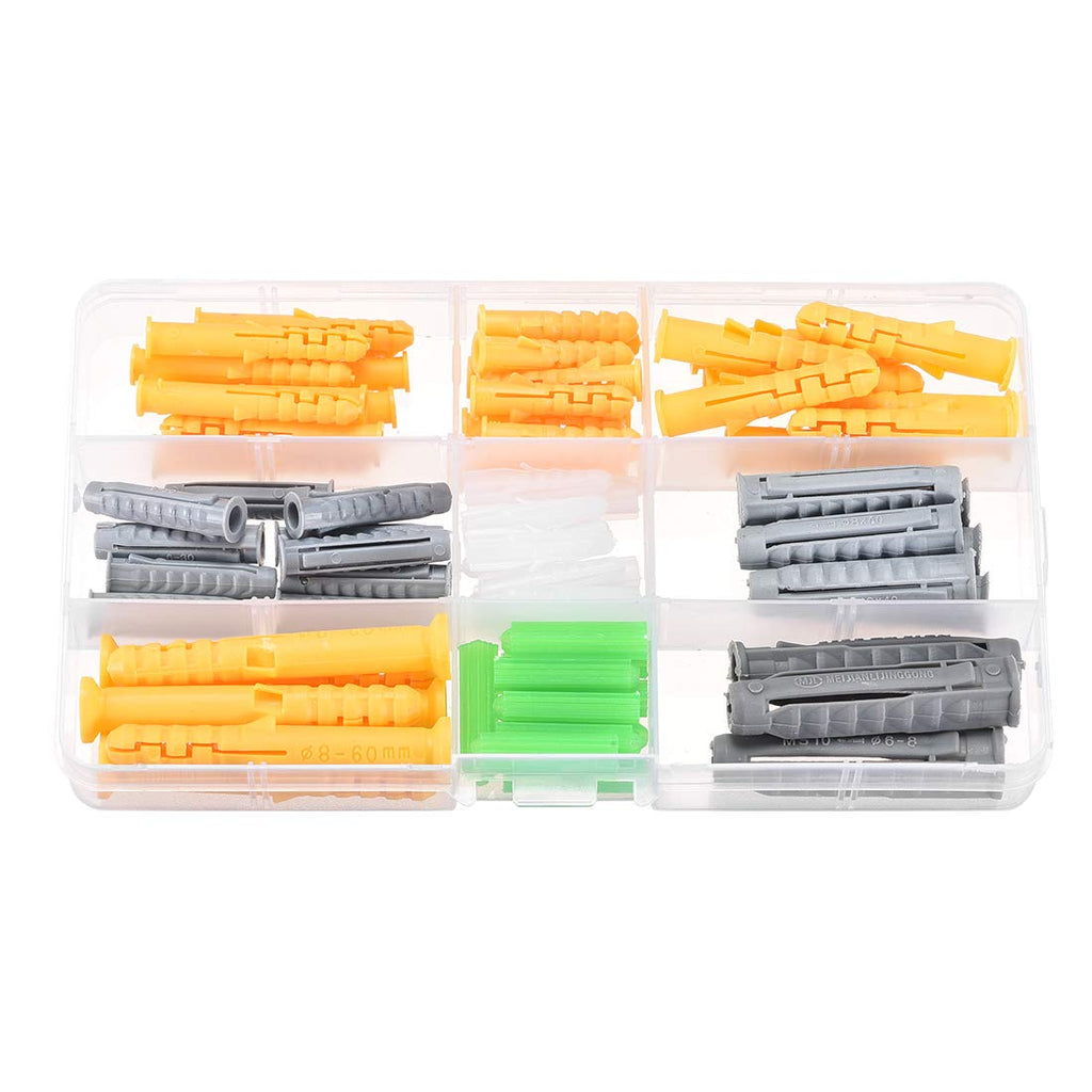  [AUSTRALIA] - uxcell Plastic Expansion Tube Assortment Kit for Drywall 4 Colors 73pcs