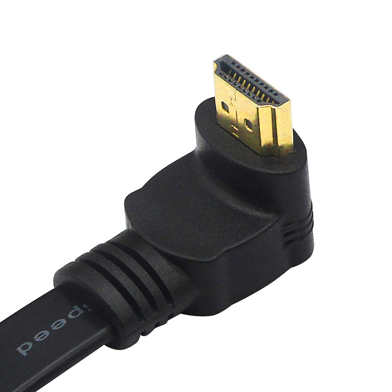 CERRXIAN 1FT Flat Slim High Speed HDMI Extension Cable A Female to 90 Degree Down Angle A Male Cord - LeoForward Australia