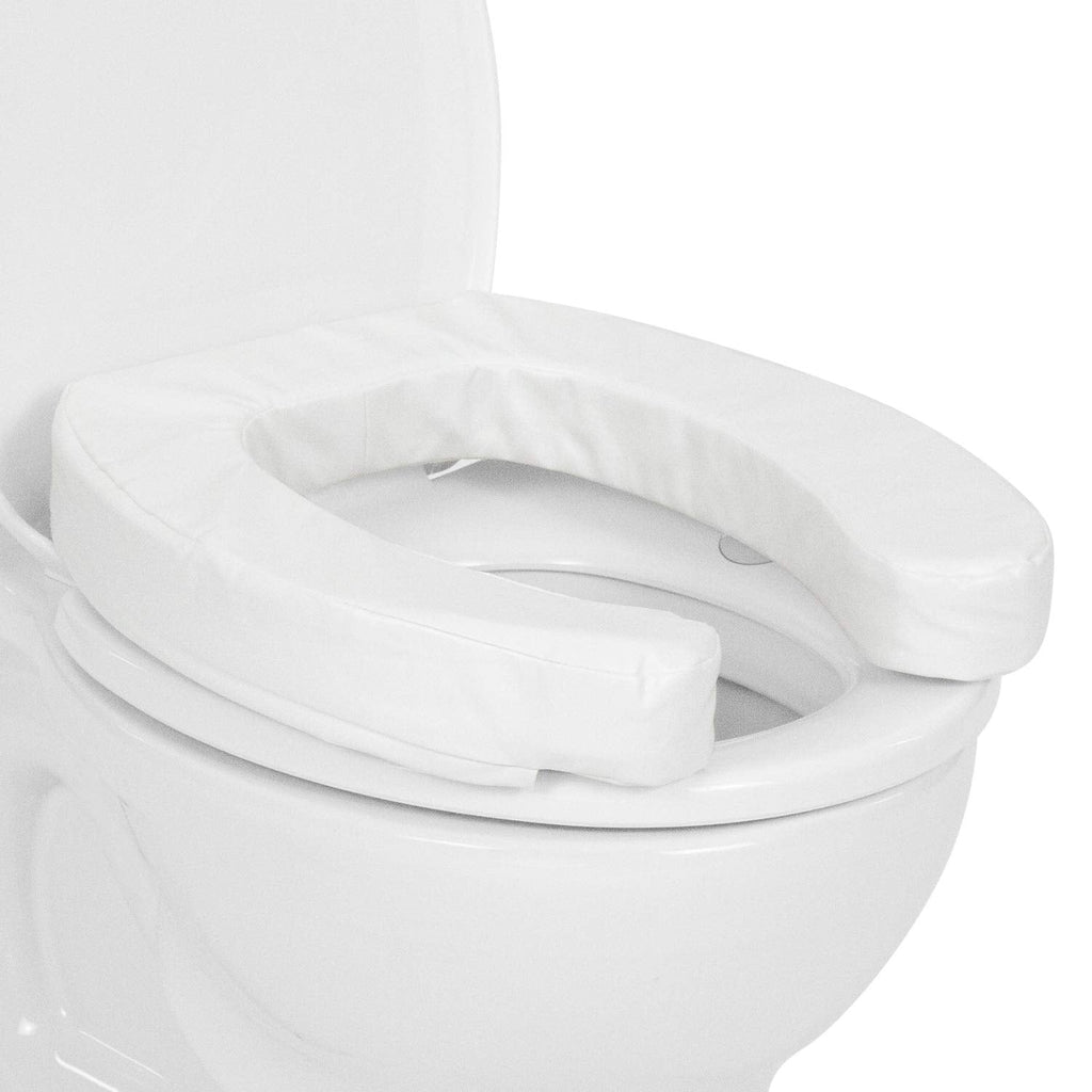  [AUSTRALIA] - Vive Toilet Seat Cushion (Soft Cushioned Foam) - Easy Clean Soft Padded Bathroom Attachment - Elongated, Standard Seats - Comfort and Support Donut for Handicap, Adults, Coccyx Tailbone Pain Relief 2" Cushioned Foam