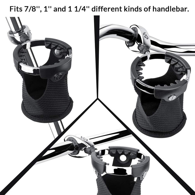  [AUSTRALIA] - LEXIN LX-C3 Motorcycle Cup Holder with 360°swivel ball-mount, Large Handlebar Drink Holder with Basket, Metal Bike Mount for Motorcycle Passenger Fits Handlebar 0.87 inch to 1.25 inch