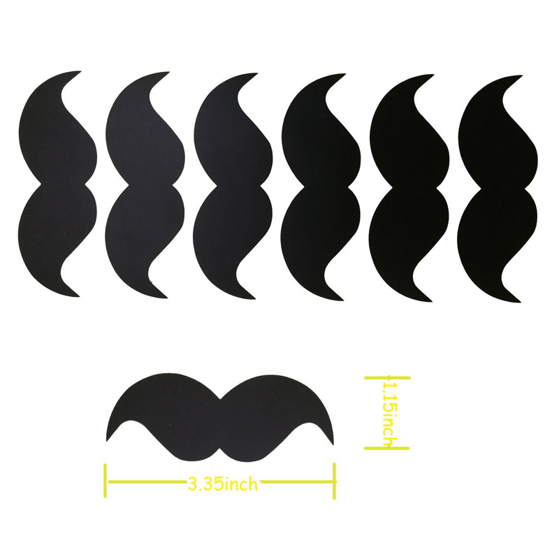 Package of 36 Mustache Chalkboard Labels,Chalkboard Stickers for Dancing,Party, Labeling, Gift Tags, Wine Markers, Magic showand Weddings 3.35" x 1.15" Mustache Party Supplies - LeoForward Australia