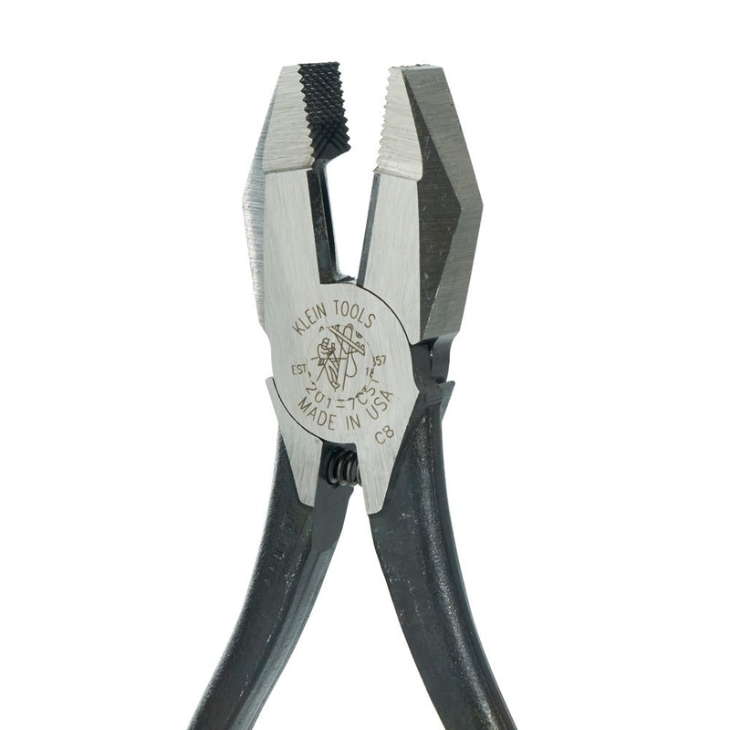  [AUSTRALIA] - Klein Tools 201-7CST Rebar Work Pliers with Spring-Loaded Action, Induction Hardened Knives and Handle Tempering Ironworker/Plain Hadle