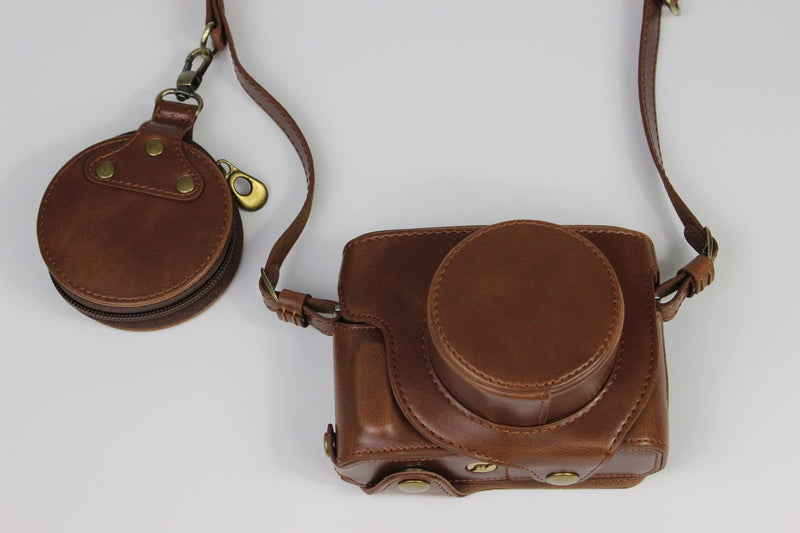  [AUSTRALIA] - X-E4 Case, BolinUS Handmade PU Leather Fullbody Camera Case Bag Cover for Fujifilm Fuji X-E4 XE4 XF 27mm Lens F2.8 Bottom Opening Version + Neck Strap + Mini Storage Bag (Coffee) Coffee