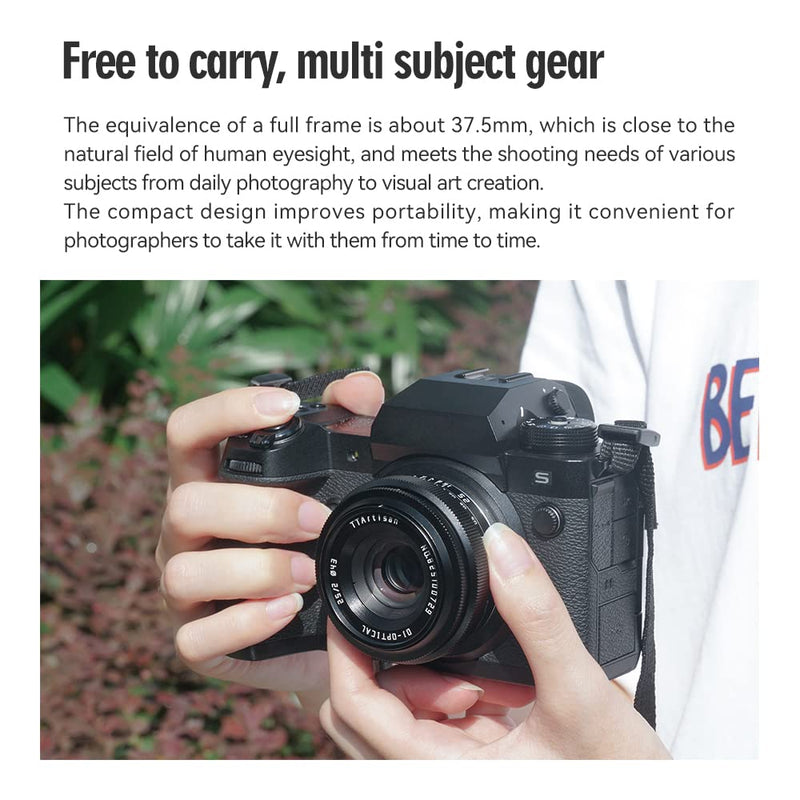  [AUSTRALIA] - TTArtisan 25mm f2 APS-C Manual Focus Camera Lens Compatiable with Fuji X Mount X-A1 X-A10 X-A2 X-A3 X-A5 X-A7 X-M1 X-M2 X-H1 X-T1 X-T10 X-T2 X-T20 X-T3 X-T4 X-T100