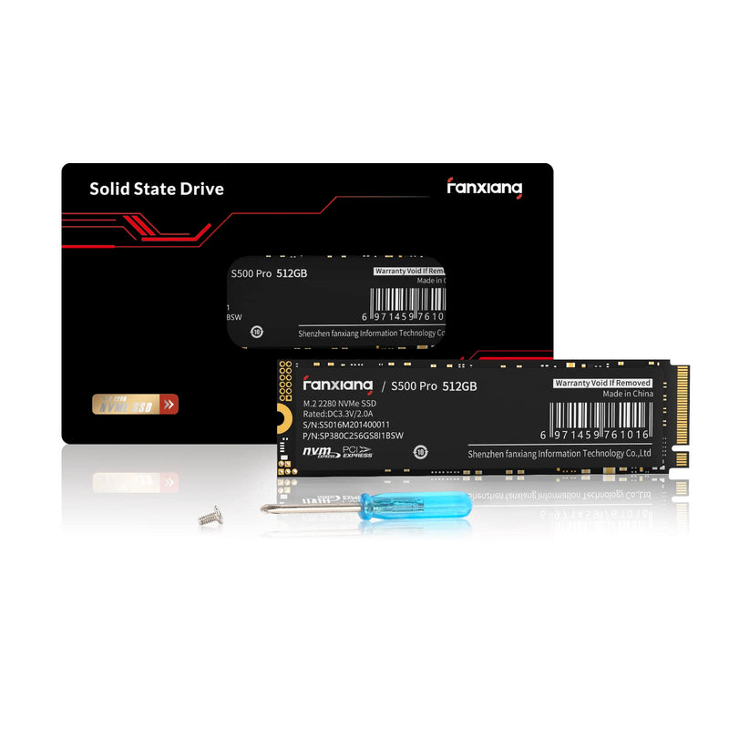  [AUSTRALIA] - Fanxiang S500 Pro 512GB NVMe SSD M.2 2280 PCIe Gen3x4 3200MB/s TLC 3D NAND 320TBW Internal Solid State Hard Drive