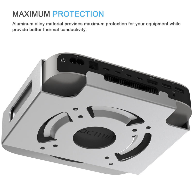  [AUSTRALIA] - Mac Mini M1 Mount, IFCASE Heat Dissipation Design Anti-Scratch Behind Monitor, Under Desk, Wall Mount Stand for Mac Mini 2010 to 2021 M1, Compatible with VESA Hole (Silver) Silver