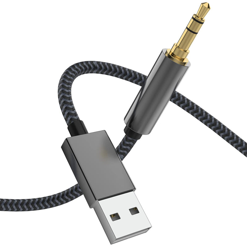 [AUSTRALIA] - USB to Aux Cable, Morelecs USB to 3.5mm Male Cable, USB to Aux Cable with TRRS 4-Pole Mic-Supported USB to Headphone AUX Adapter Built-in Chip External Sound Card for PS4 PC and More -5FT