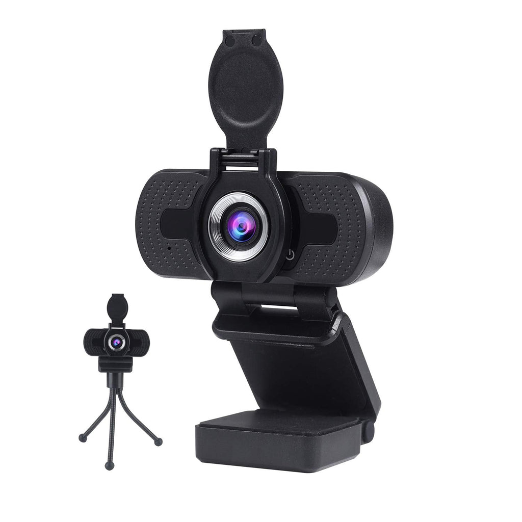  [AUSTRALIA] - Xinidc Full 1080P HD Webcam with Microphone, USB Webcam for Laptop and Desktop, External Webcam, Streaming PC Web Camera with Privacy Cover and Tripod, Widescreen Webcam for Zoom Skype YouTube