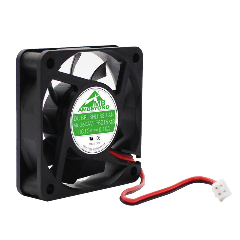  [AUSTRALIA] - Security-01 2-Pack 60mm by 60mm by 15mm 6015 12V DC 0.10A Ball Bearing Brushless Cooling Fan 2pin AV-F6015MB UL TUV