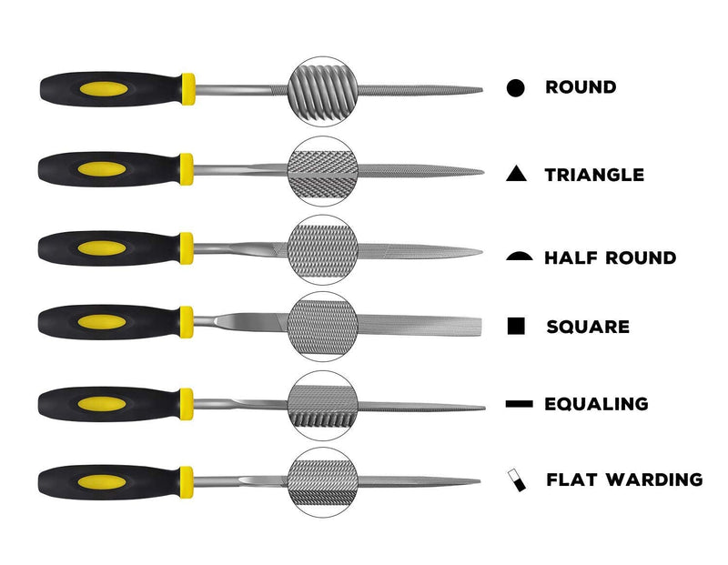  [AUSTRALIA] - Wood Chisel Metal File,1/4,1/2,3/4,1Inch Chisel Set,Needle Files Set with Flat,Flat Warding,Square,Triangular,Round,Half-Round Files for Carving,Woodworking,Craftsman-10pcs Hand Chisel+File Set