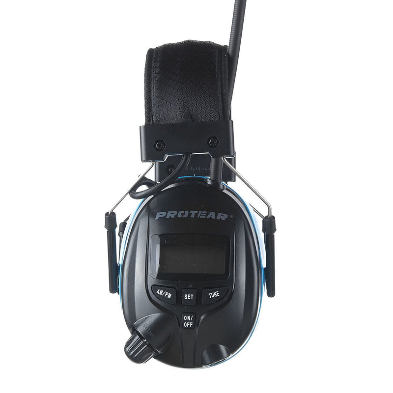  [AUSTRALIA] - PROTEAR Digital AM FM Radio Headphones, 25dB NRR Ear Protection Safety Ear Muffs Light Blue