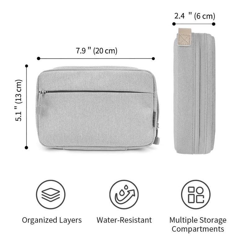  [AUSTRALIA] - pack all Electronic Organizer, Cable Organizer Bag, Cord Travel Organizer for Cables, Chargers, Phones, USB cords, SD Cards (Gray) Gray