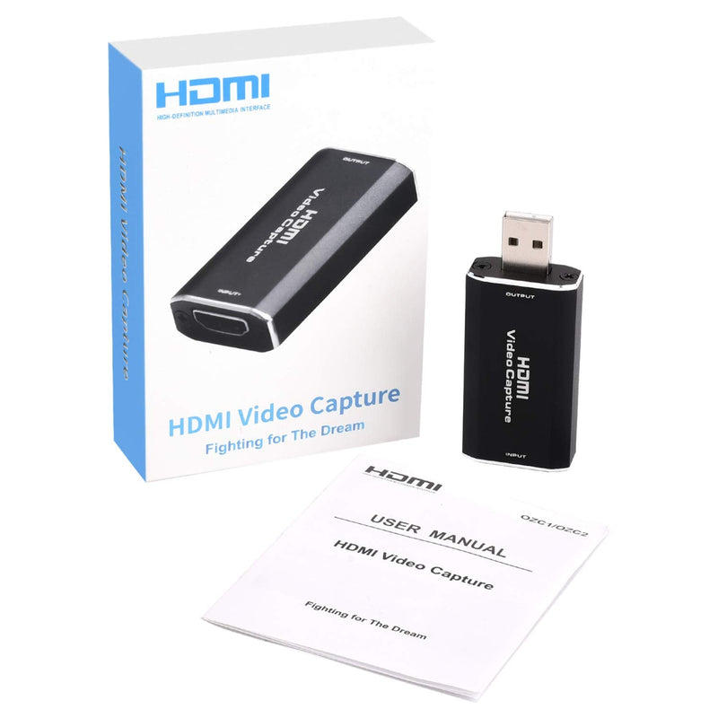  [AUSTRALIA] - Audio Video Capture Card Device Record, HD 1080P 30fps HDMI to USB 2.0, Camcorder, or Action Cam for Live Broadcasting, Gaming, Streaming, Video Conference, Teaching