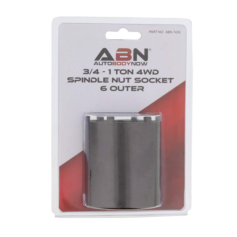  [AUSTRALIA] - ABN 4WD Spindle Nut Socket, 1/2in Drive – Spindle Socket Hub Socket, Hub Nut Socket – 6 Outer, 3/4 Ton to 1 Ton 6 Outer, 3/4 to 1 Ton
