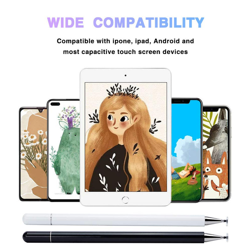 Stylus Pens for Touch Screens, Disc Stylus Pen for ipad, Magnetism Cover Cap, Compatible for Apple/iPhone/Ipad pro/Mini/Air/Android All Touch Screens Devices-(2 Pcs) - LeoForward Australia